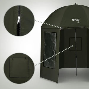 PARASOL WĘDKARSKI Z PEŁNĄ OSŁONĄ 2W1 250CM NILS CAMP NC4701