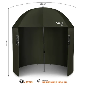 PARASOL WĘDKARSKI Z BOCZNYMI ŚCIANKAMI 250CM NILS CAMP NC4702 