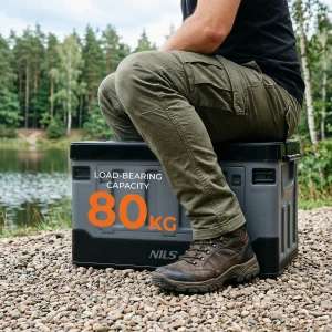 SKŁADANA SKRZYNIA TRANSPORTOWA XL 70L SZARO-CZARNA NILS CAMP NCB4602