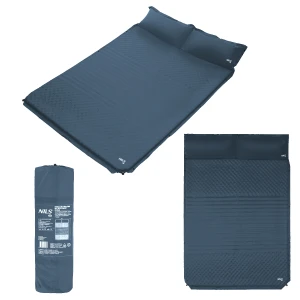 MATA SAMOPOMPUJĄCA DWUOSOBOWA Z PODUSZKĄ ANTRACYT 186x130cm NILS CAMP NC4060