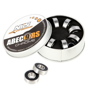 ŁOŻYSKA (8 szt) OPAK. METAL ABEC-9 RS GRAPHIT CHROME  NILS EXTREME