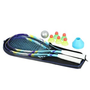 ZESTAW 2 RAKIETY +  LOTKI + ZNACZNIKI + PIŁKA + POKROWIEC NILS NRS005