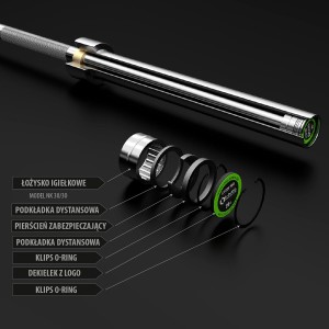 GOP220 PRO GRYF PROSTY OLIMPIJSKI 20KG 2200MM HMS + ZG1000R ZACISKI LOCK