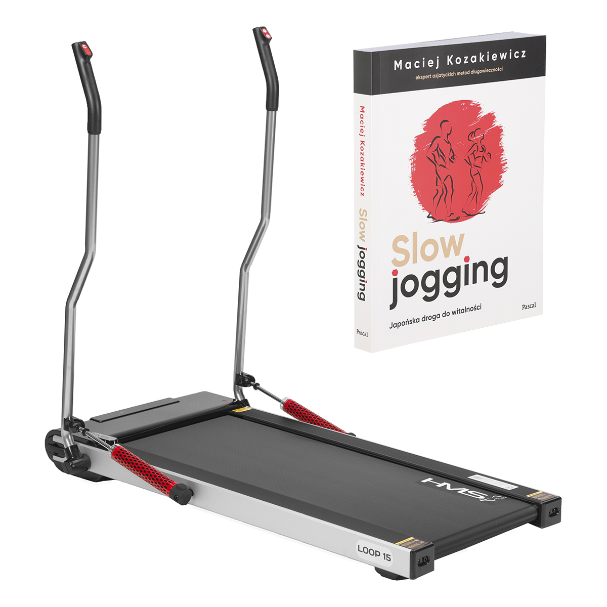 
                                ZESTAW LOOP15 BIEŻNIA ELEKTRYCZNA DO NORDIC WALKING HMS+KSIĄŻKA SLOW JOGGING
                                