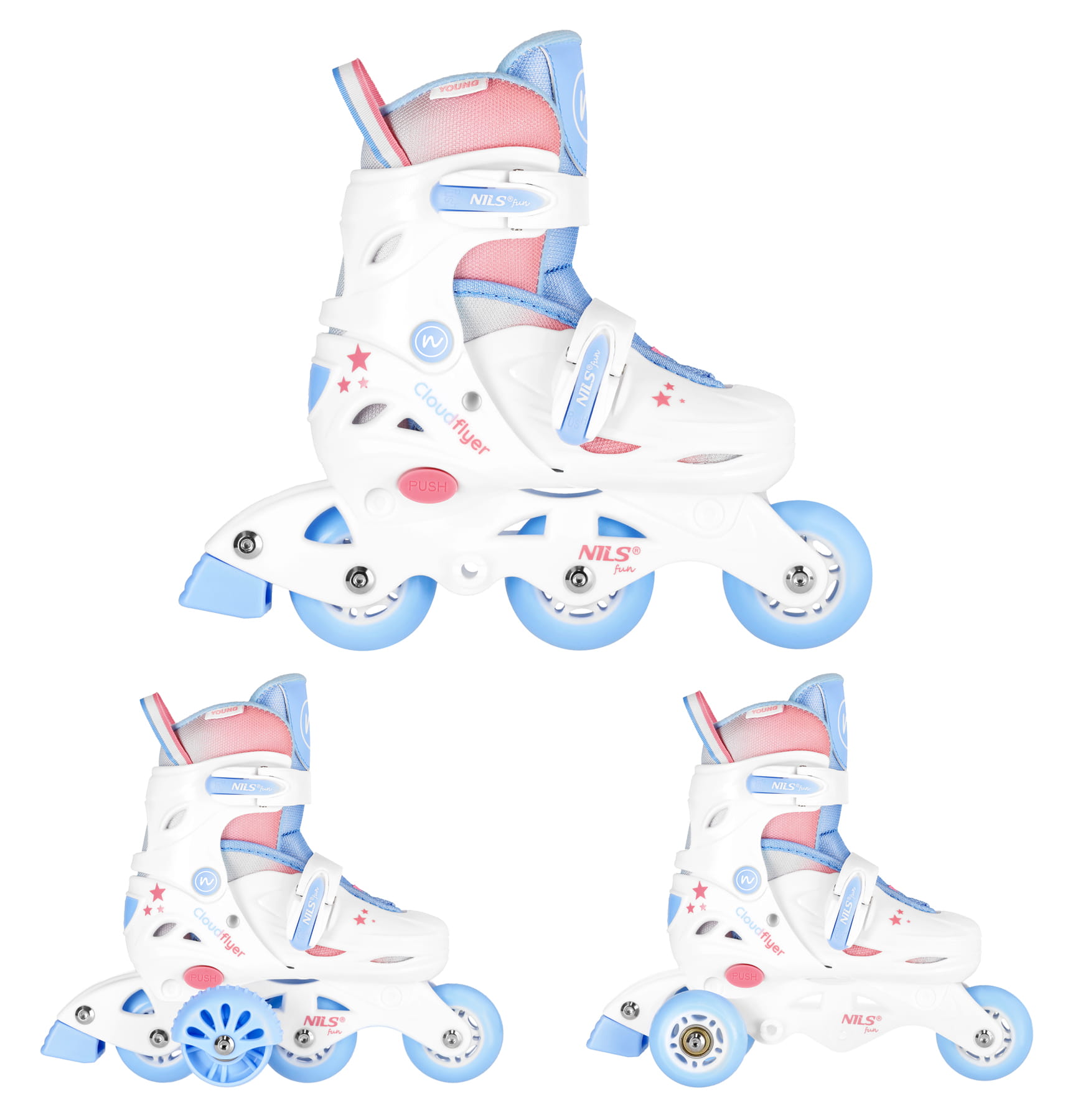 
                                NJ1190 ŁYŻWOROLKA 3W1 THREE STEPS W ZESTAWIE Z WROTKĄ BIAŁA ROZM. XS (26-29) NILS FUN OUTLET
                                