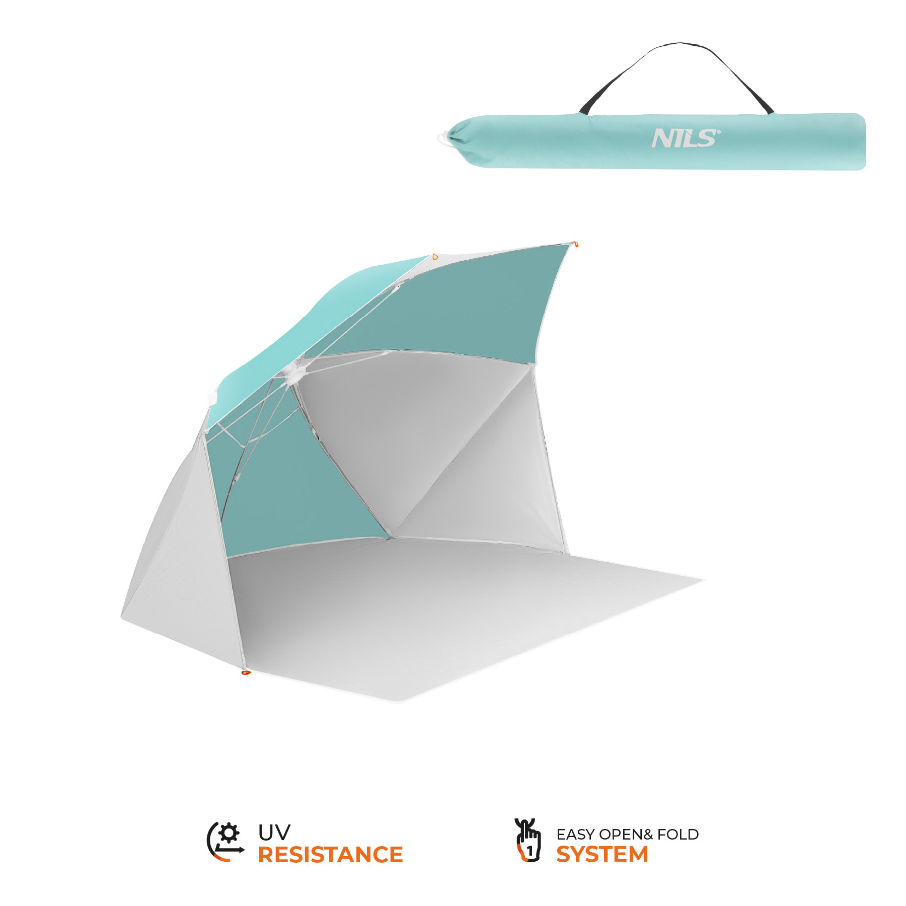 
                                PARASOL - PARAWAN PLAŻOWY 2W1 OCHRONA UV  NILS CAMP NC4803
                                